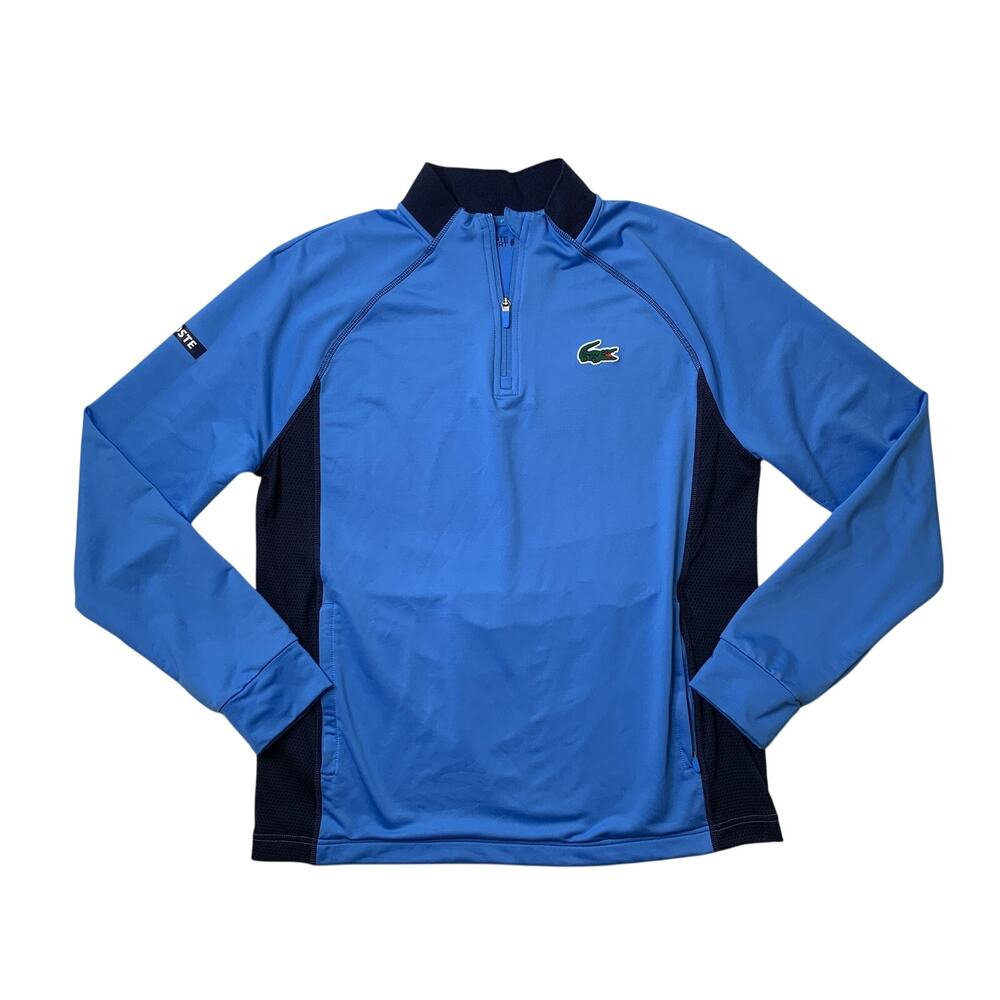 Lacoste Sport Sweatshirt Mens XL Navy Copen Blue Golf Layering Half Zip Pullover